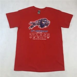 Buffalo Bills Football 60th Anniversary NFL T-Shirt Size Medium Red NFL Legends